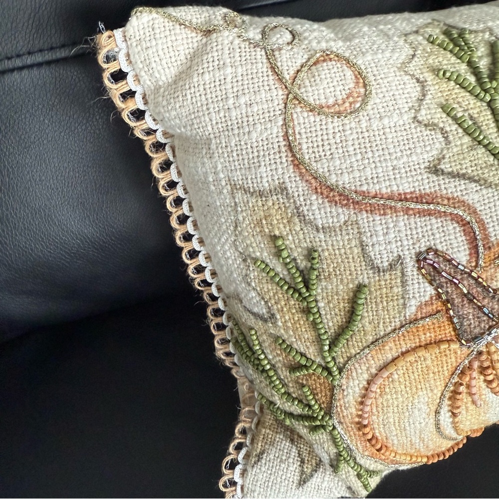 Hobby Lobby Beaded Pumpkin Lumbar Pillow Fall Autumn 2025 - Picture 4 of 9